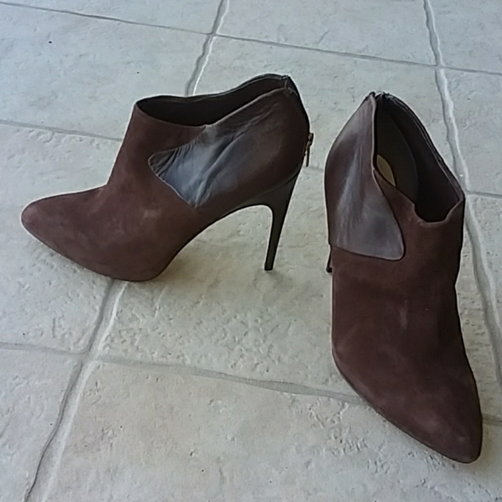 Sam Edelman Brown Leather and Suede Heels